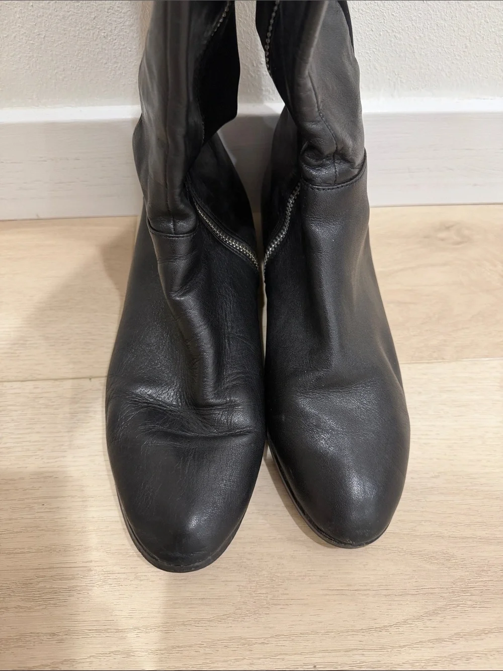 Michael Kors Black Over-The-Knee Leather Riding Boots
